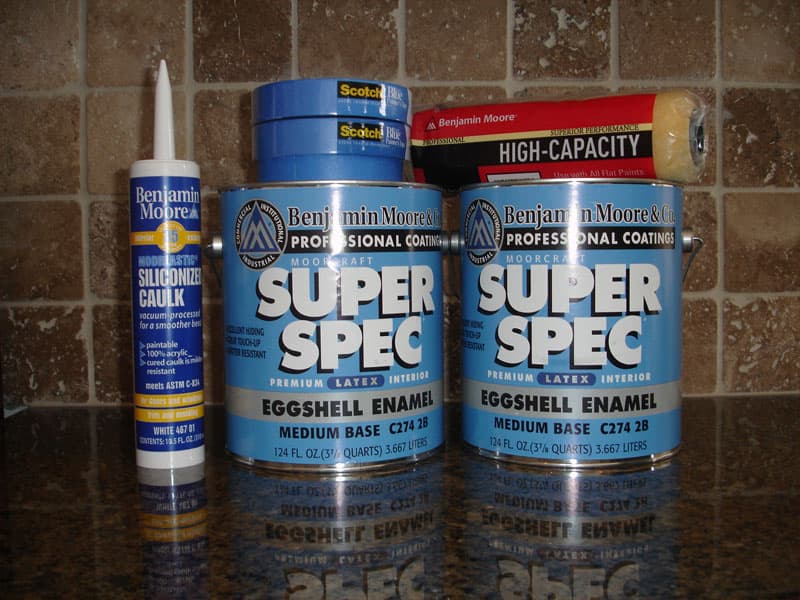 Brush and roller application on an interior job